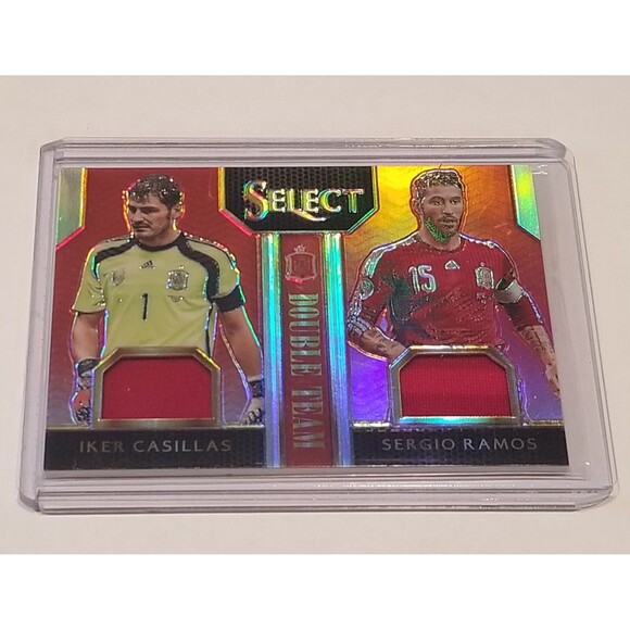 2015 Panini Select Soccer Double Team Iker Casillas Sergio Ramos Jersey /49 /99 - Picture 9 of 9